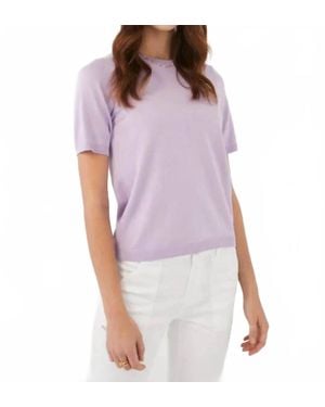 Fdj Shana Short Sleeve Lightweight Sweater - Purple