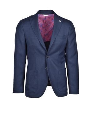 Manuel Ritz Tailored Virgin Wool Jacket - Blue