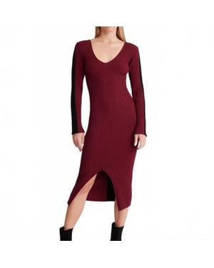 BLANC NOIR Blair V-Neck Sweater Dress - Red