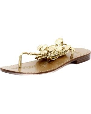 Sam Edelman Deirdre Strappy Medallion Thong Flat Fashion Sandals - Black