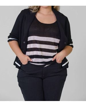 Minnie Rose Cotton Blend Shrunken Blazer - Black