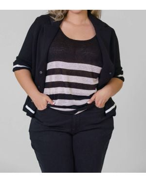 Minnie Rose Cotton Blend Shrunken Blazer - Black