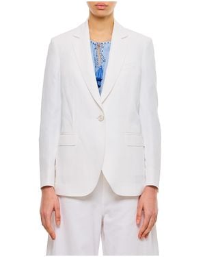 Alberto Biani Tailored Jacket With Classic Lapel And Flap Pockets - White