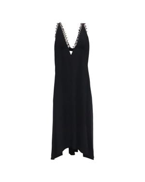Victoria Beckham Chantilly Crepe Midi Dress - Black