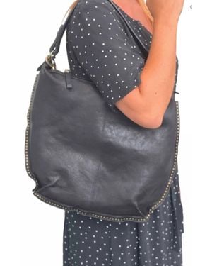 Campomaggi Monosp Mezzaluna Leather Shoulder Bag - Gray