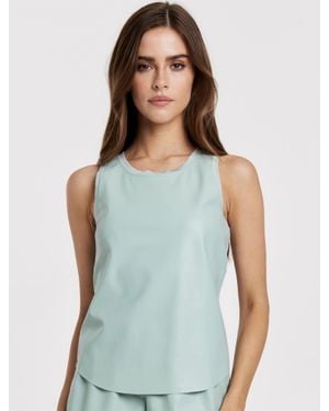 Another Love Carmela Pleather Tank Top - Blue
