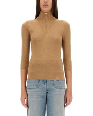 Victoria Beckham Shirt With Zip - Blue