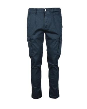Replay Cotton-Blend Stretch Cargo Pants - Blue