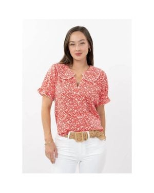 Ivy Jane Ditsy Poet Top - Red
