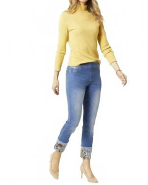 Coco + Carmen Omg Straight Ankle Embroidery Bottom - Blue
