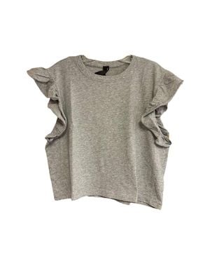 Bobi Flutter Sleeve Tee - Gray