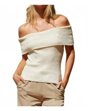 Crescent Nyla Off Sweater Shoulder Top - Natural