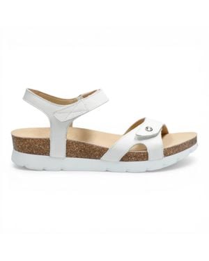 Panama Jack Wedge Leather Platform Sandals - White