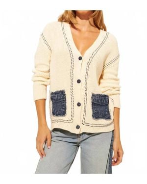 John + Jenn Sinclair V-Neck Cardigan - White
