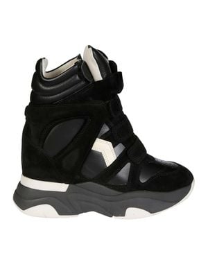 Isabel Marant Balskee-Gz High-Top Chunky Leather Sneakers - Black