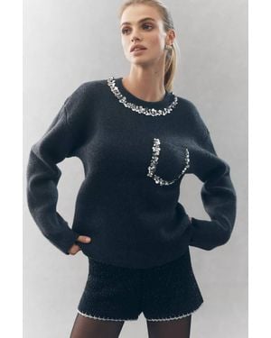 Endless Rose Lucy Sequin Sweater - Blue