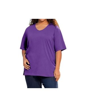 On The Plus Side Cotton Short Sleeve Tee - Purple