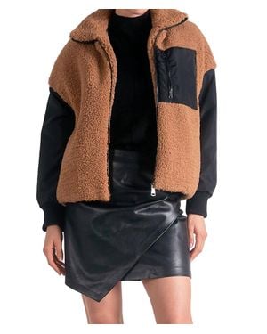 Elan Zoe Faux Fur Jacket - Black