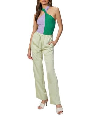 MSGM Two-Tone Halterneck Bodysuit - Green