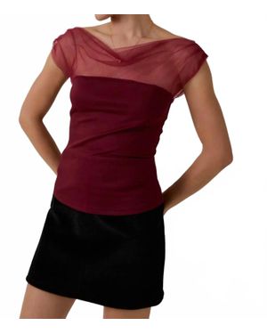 Sunday Edition Cosmopolitan Drape Blouse - Red