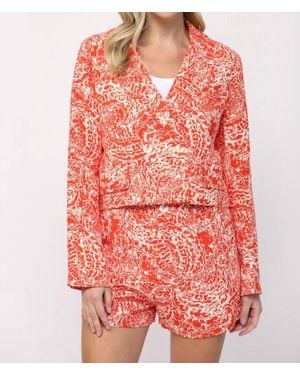 Fate by LFD Abstract Print Blazer - Red