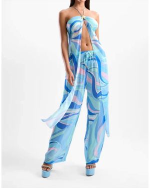 Cin Cin Coral Lobster Drape Top - Blue