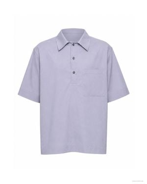 Hevò Light Short Sleeve Cotton Overshirt - Purple