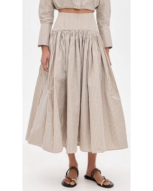 Alexis Havara Pleated Midi Skirt - Natural
