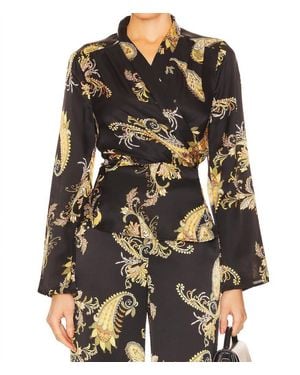 L'Agence Wrap Blouse - Black