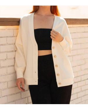 P.Cill Hallie Pearl Button Cardigan - Black