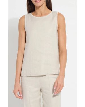 Lyssé Gabriela Embroidered Detail Blend Tank - White