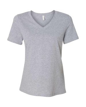 Bella Canvas Relaxed Heather Cvc V-Neck Tee - Gray