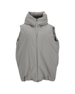 Jil Sander Oversized Hooded Down Vest - Gray