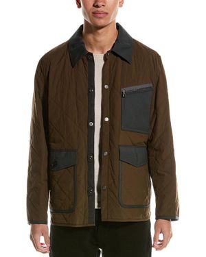 Theory Diamond Quilted Wool-Trim Jacket - Brown