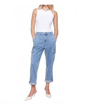 Charlie b Chambray Stretch Cargo Pants - Blue