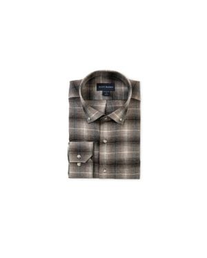 Scott Barber Long Sleeve Plaid Heather Shirt - Gray