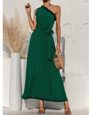 ES COLLECTION Date Night One Shoulder Dress - Green