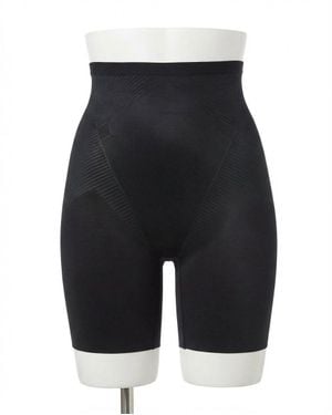 Spanx High-Waisted Mid-Thigh Shorts - Blue