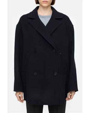 Closed Double Breasted Coat - Blue