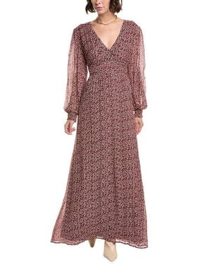 Ba&sh Keira Silk-Blend Maxi Dress - Purple