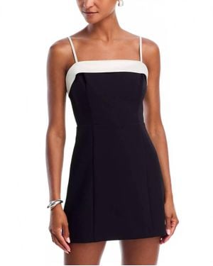 French Connection Satin Contrast Mini Dress - Blue