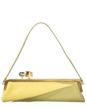 Jacquemus Salon Mais Suede & Leather Clutch - Yellow