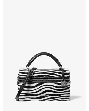 Michael Kors Jana Extra-Small Zebra Print Calf Hair Crossbody Bag - Black