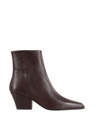 Paris Texas Ebony Jane 60 Pointed Square Heel Leather Ankle Boots - Brown