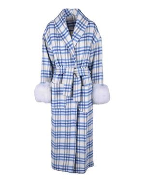 Yes London Cotton Blend Coat - Blue
