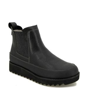Jambu Gabby Boots Leather Waterproof Round Toe Chelsea Zap1079 - Black