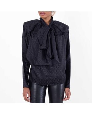 Anine Bing Rachel Silk-Rayon Blend Top - Blue