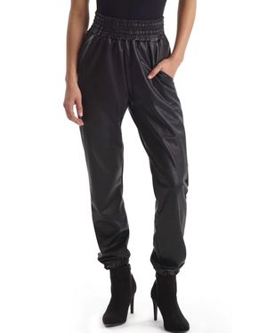 Commando Faux Leather Jogger - Black
