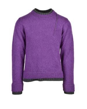 Sacai Crew Neck Sweater Mohair - Purple