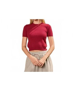 Dress Forum Shrunken Sweater Top - Red